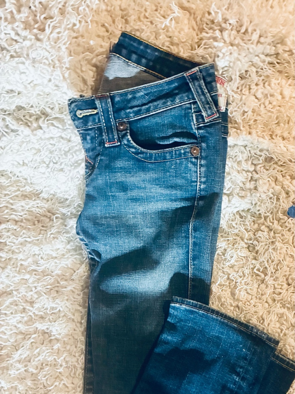 True Religion Womens Blue Bootcut Jeans